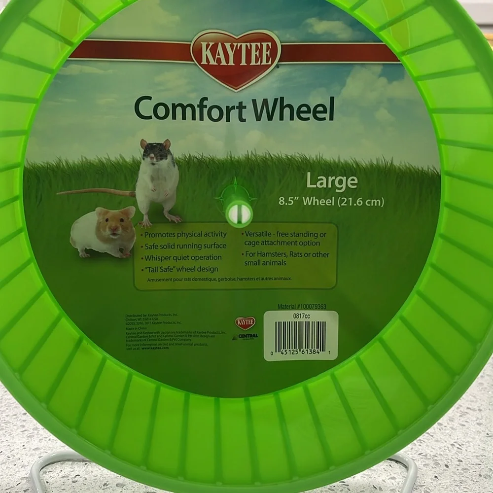 NWT KAYTEE HAMSTER GERBIL PET WHEEL 8.5 INCH GREEN TAIL-SAFE DESIGN EXERCISE TOY